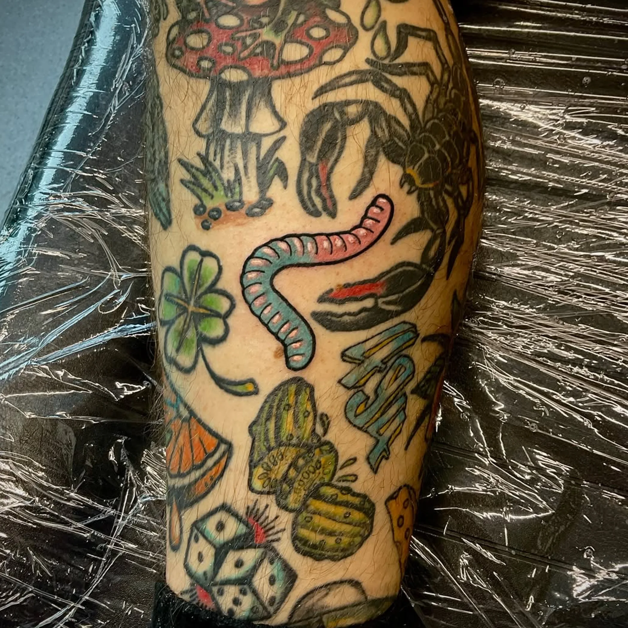 simple black line tattoos on skin